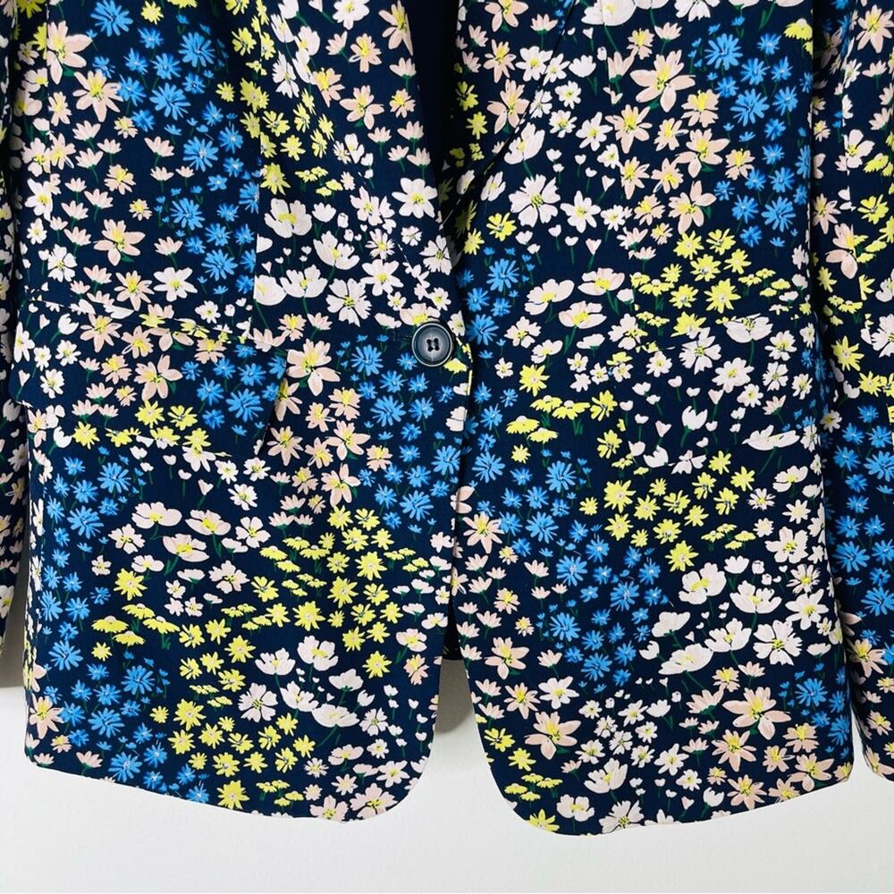 Riley & Rae blue pink yellow floral preppy lightweight blazer 4 - Picture 3 of 6